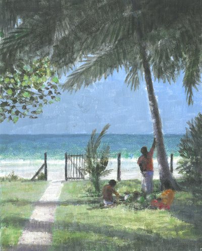 Kokosnussmann ruft, Sri Lanka, 2015 von Lincoln Seligman
